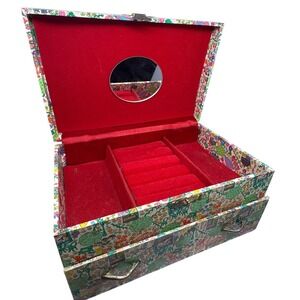Vintage Laurel Japan‎ Musical Jewelry Box Carnival Carousel Lara's Theme Red